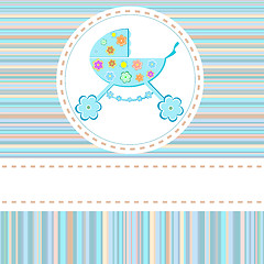 Image showing Baby boy arrival announcement card