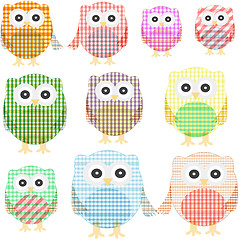 Image showing owl set isolated on white. Vector illustration