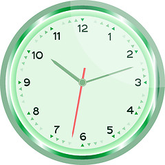 Image showing wall clock vector green Vintage isolated on white