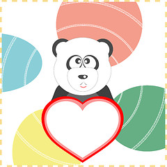 Image showing love panda with the heart on a vector background