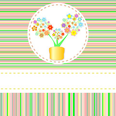 Image showing beautyful summer flower in pot with copyspace. vector