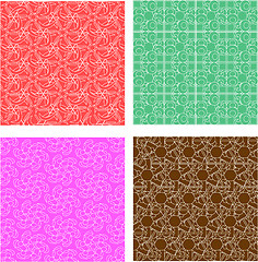 Image showing Set of stylish seamless geometrical backgrounds pattern