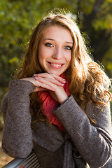 Image showing Portrait of a girl on a sunny day