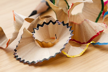 Image showing Pencils and shavings