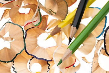 Image showing Pencils and shavings