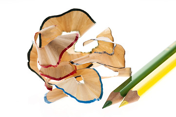 Image showing Pencils and shavings