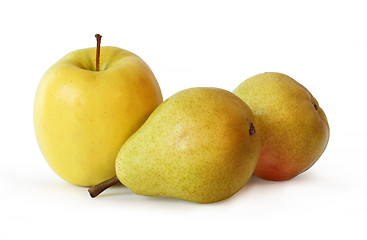 Image showing One Apple and Two Pears