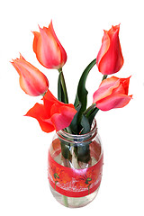 Image showing tulips in a jar 