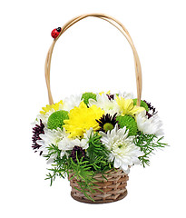 Image showing basket with flowers