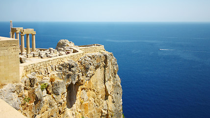 Image showing Old Castle in the Lindos town, Rhodes, Greece 