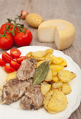 Image showing lamb with potatoes