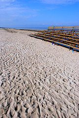 Image showing Benches near the sea 