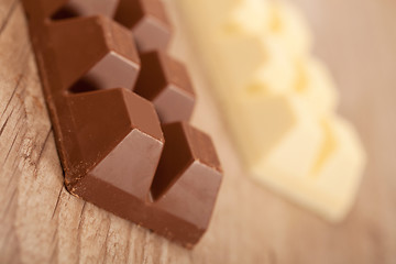 Image showing White and brown chocolate