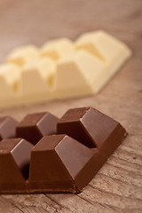 Image showing White and brown chocolate