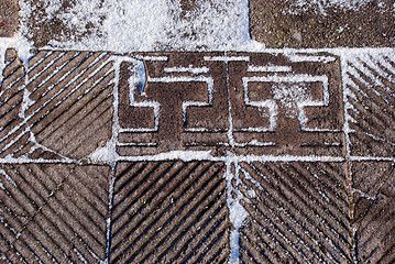 Image showing Snow-covered tiles 