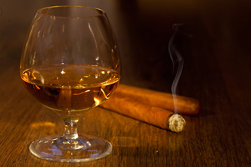 Image showing Whisky and cigars