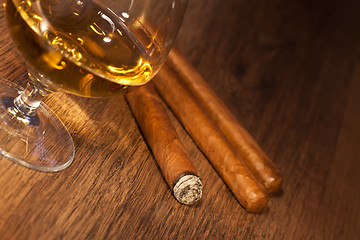 Image showing Whisky and cigars