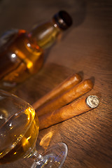 Image showing Whisky and cigars