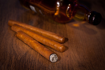 Image showing Whisky and cigars