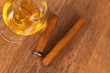 Image showing Whisky and cigars