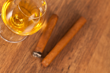 Image showing Whisky and cigars