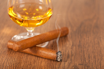 Image showing Whisky and cigars