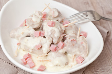 Image showing meat rolls and ham