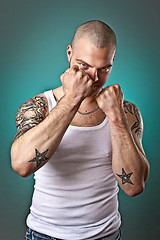 Image showing man with tattoos