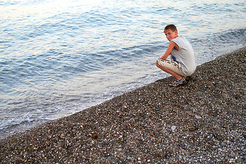 Image showing Youth On The Coast Of Sea