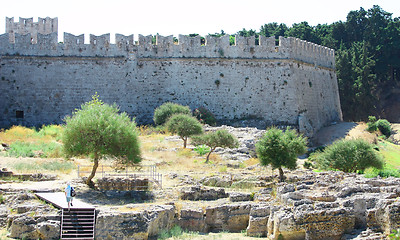 Image showing Castle of the Knights at Rhodes island, Greece 