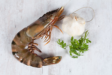 Image showing Raw prawns