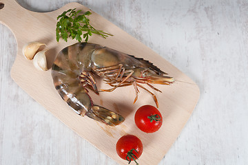 Image showing Raw prawns