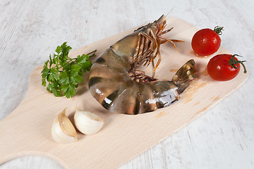 Image showing Raw prawns