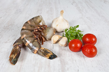 Image showing Raw prawns tails