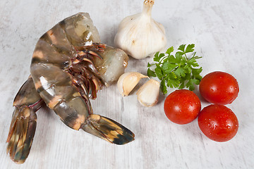 Image showing Raw prawns tails