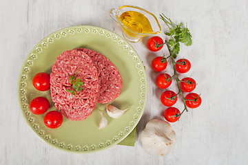 Image showing Raw hamburger