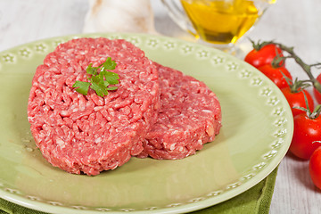 Image showing Raw hamburger
