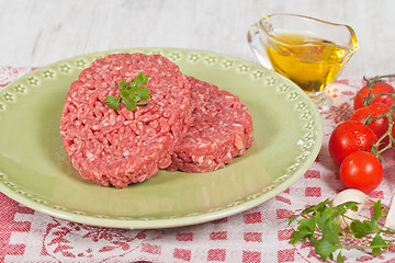 Image showing Raw hamburger