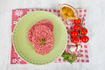 Image showing Raw hamburger