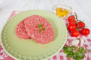 Image showing Raw hamburger