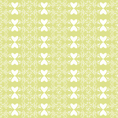 Image showing Seamless floral and heart pattern