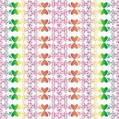 Image showing Seamless floral and heart pattern