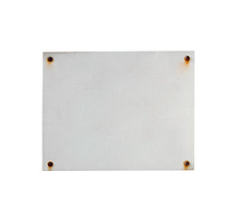 Image showing White rusty sign