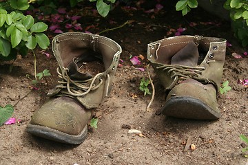 Image showing Old Garden Boots