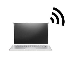 Image showing Laptop with wifi