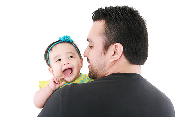 Image showing Happy young father and his baby daughter 