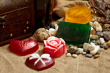 Image showing still life with handmade soap