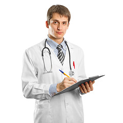 Image showing young doctor man with stethoscope