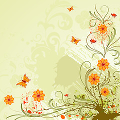 Image showing Grunge flower background