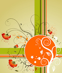 Image showing Grunge flower background